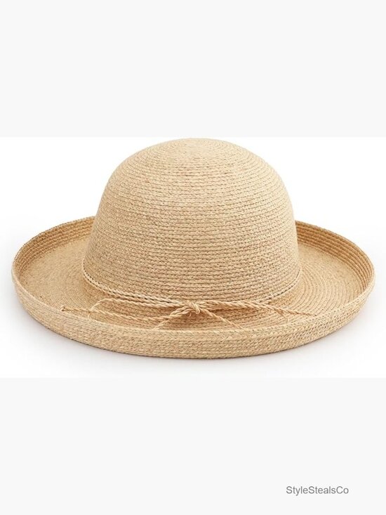 Packable Raffia Straw Bucket Hat for Women Summer Beach Sun Hat Adjustable main image 4